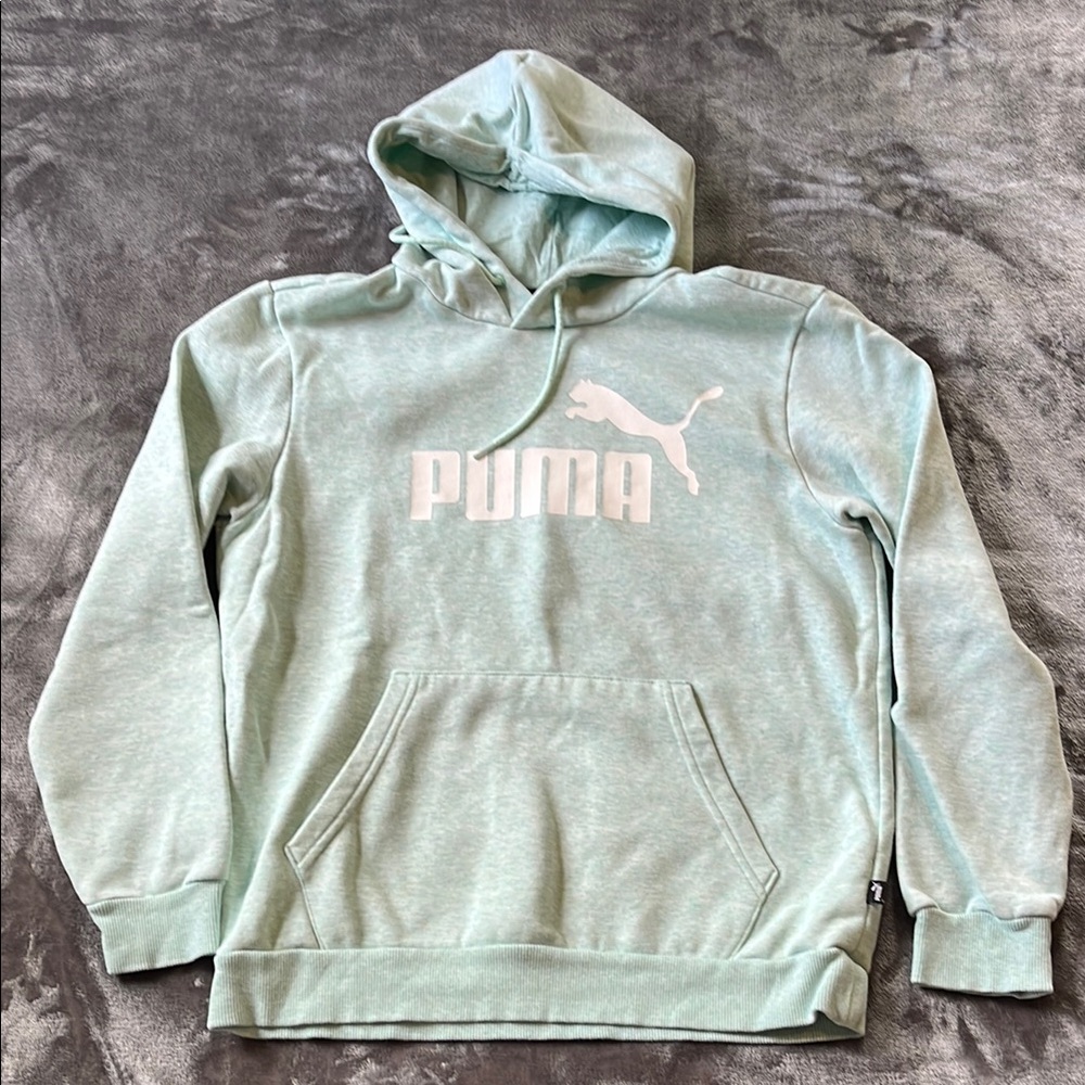 Puma Mint Green Logo Hoodie small